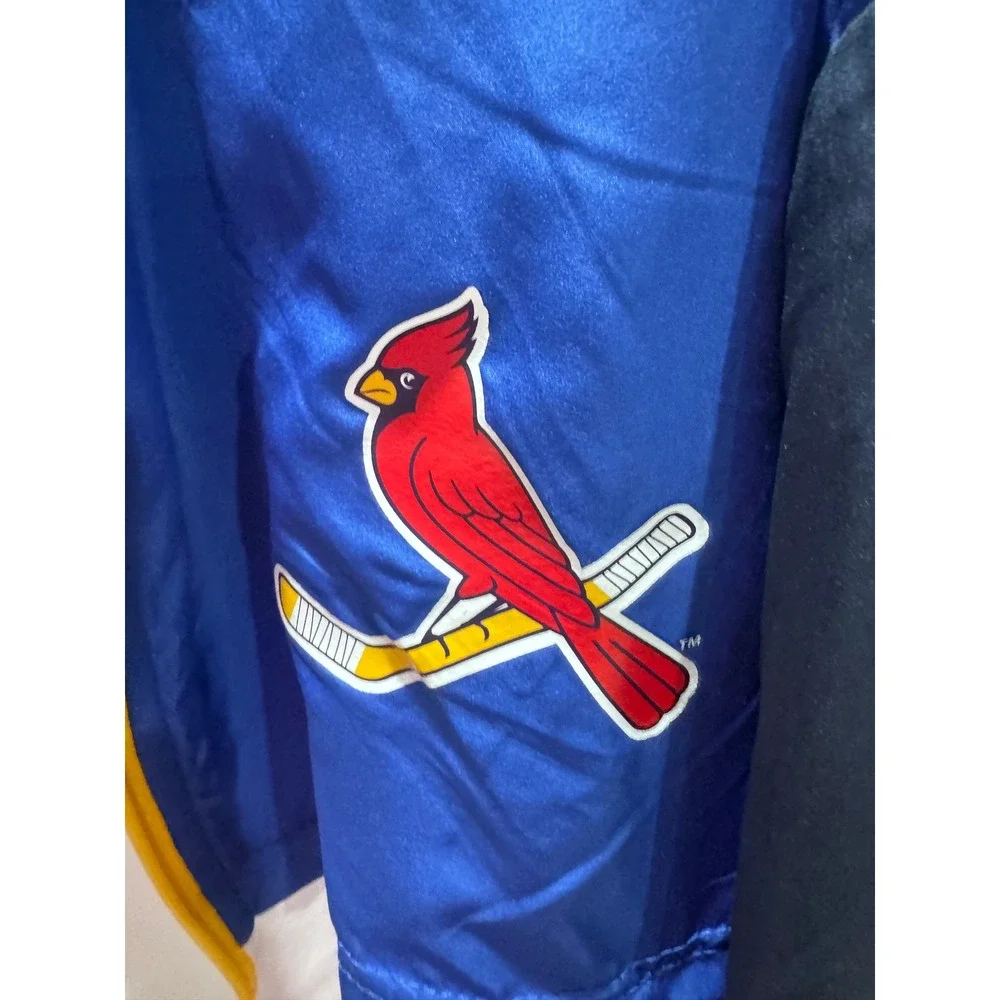 St Louis Cardinals Blues Crossover Windbreaker Jacket Mens XL Budweiser Blue